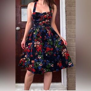 Anthropologie Whimsigoth Halter Floral Corduroy
Fit & Flare Retro Style Dress 2
